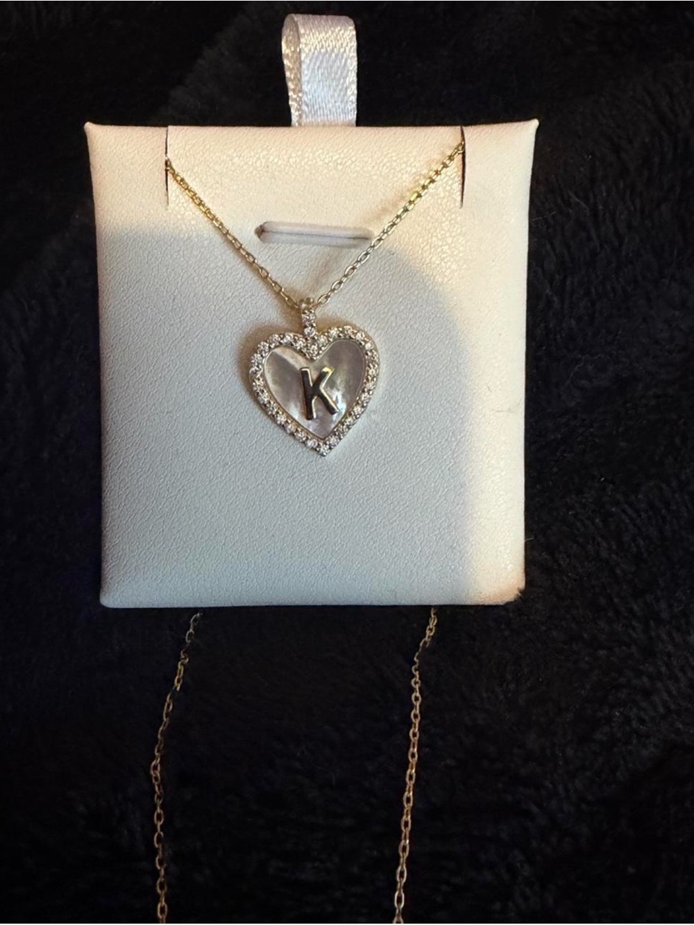 Initial K Heart Pendant Necklace - Gold and Silver